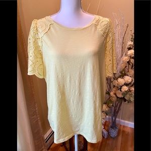 LOFT EYELET SLEEVE TEE